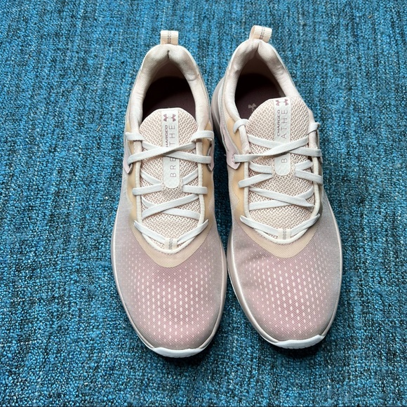 Under Armour Charged Breathe 2 Sneakers in Light Pink Metallic - Picture 2 of 8